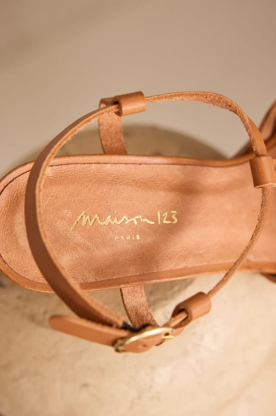 SULLY 100% leather heeled sandals;${refinementColor}