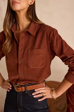 Unisex corduroy shirt INTREPIDE in 100% cotton;${refinementColor}