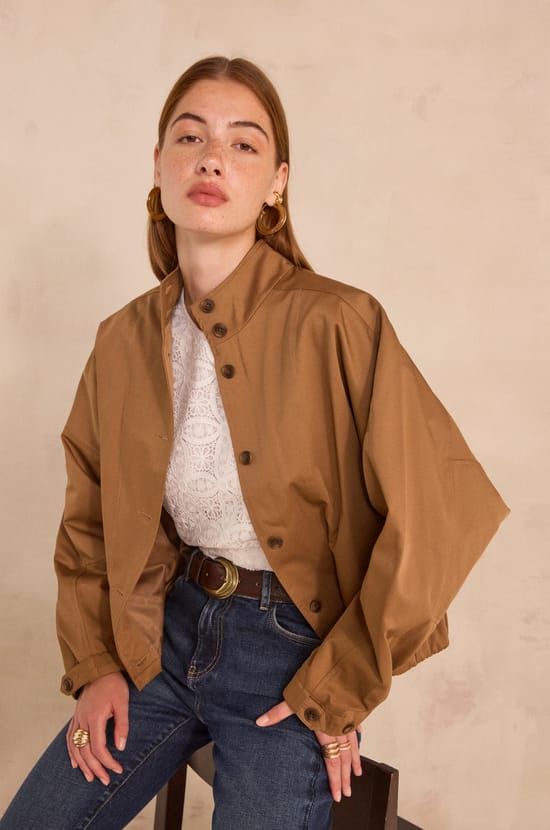 CARMEN long sleeve cotton blend parka;${refinementColor}