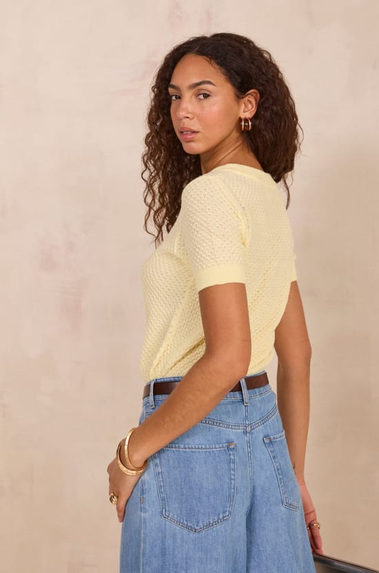 Short sleeve PATRIZIA sweater;${refinementColor}