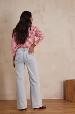 LUNA wide-leg Jeans in cotton;${refinementColor}