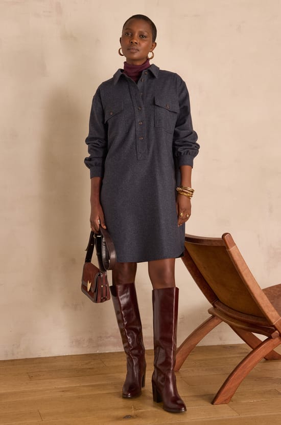 Robe droite MARLINE en laine;${refinementColor}