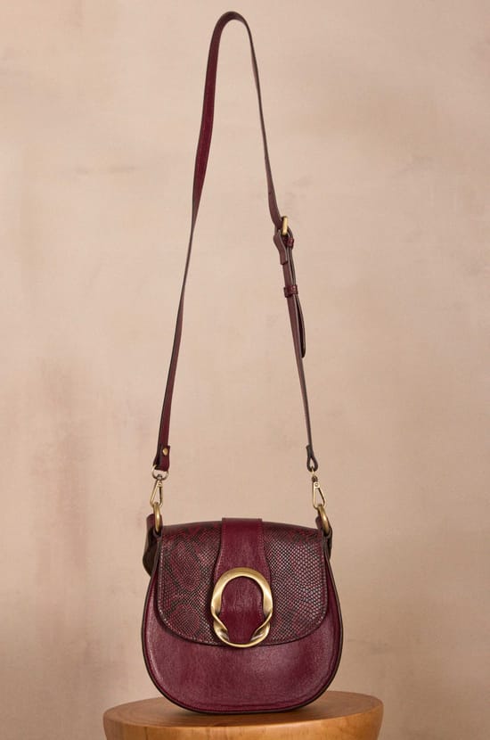 Bordeaux leather cowhide bag VALENTIN;${refinementColor}