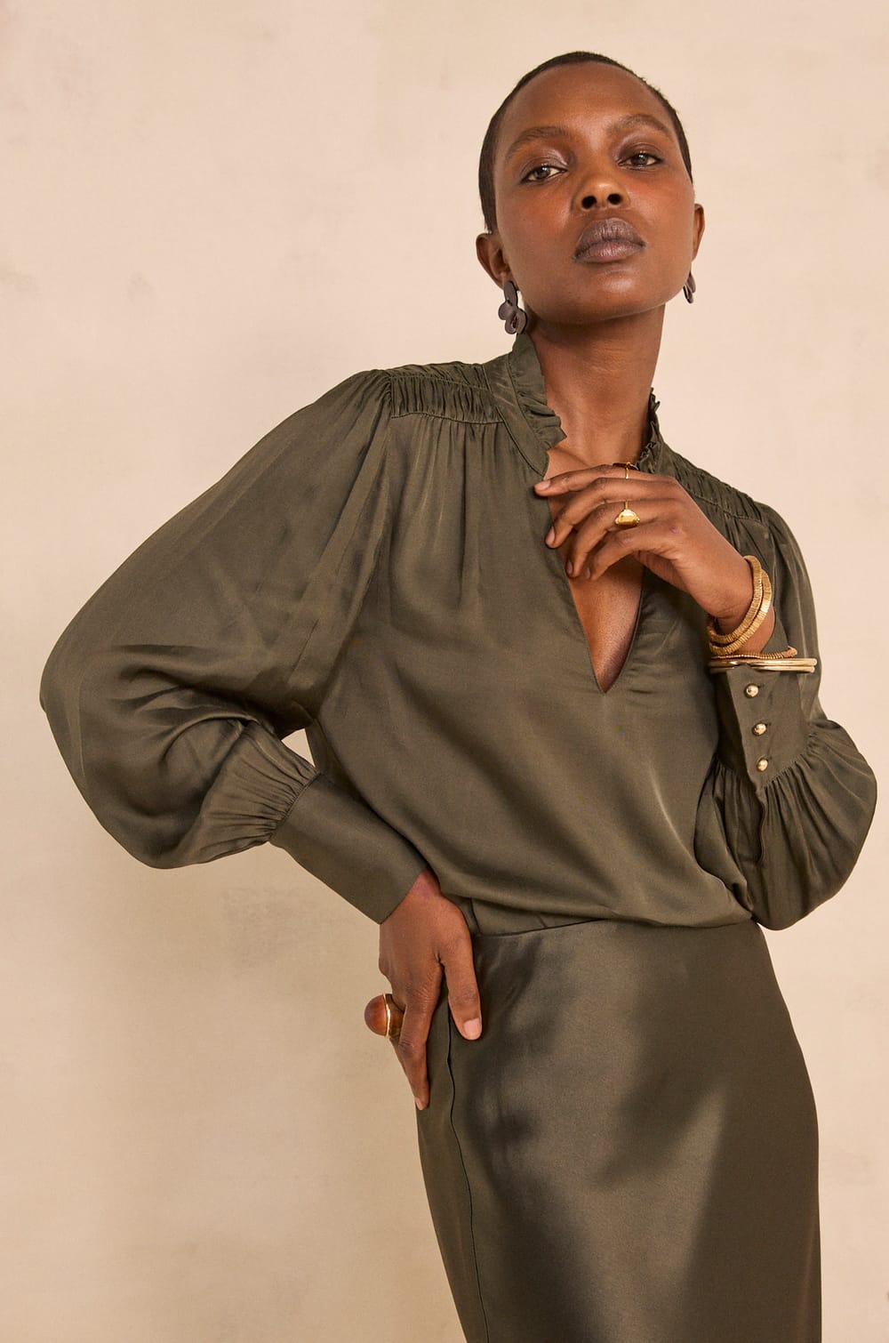 Satin blouse MAEVA;${refinementColor}