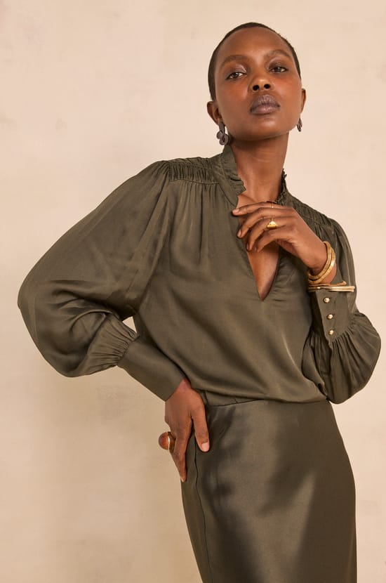 Satin blouse MAEVA;${refinementColor}