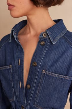 LILOU denim dress;${refinementColor}