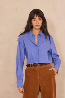 Chemisier bleu roi en coton MARINA;${refinementColor}