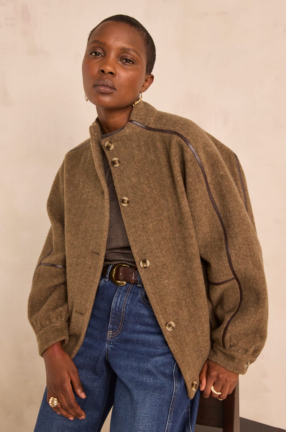 Flynn long sleeve silk blend T-shirt;${refinementColor}