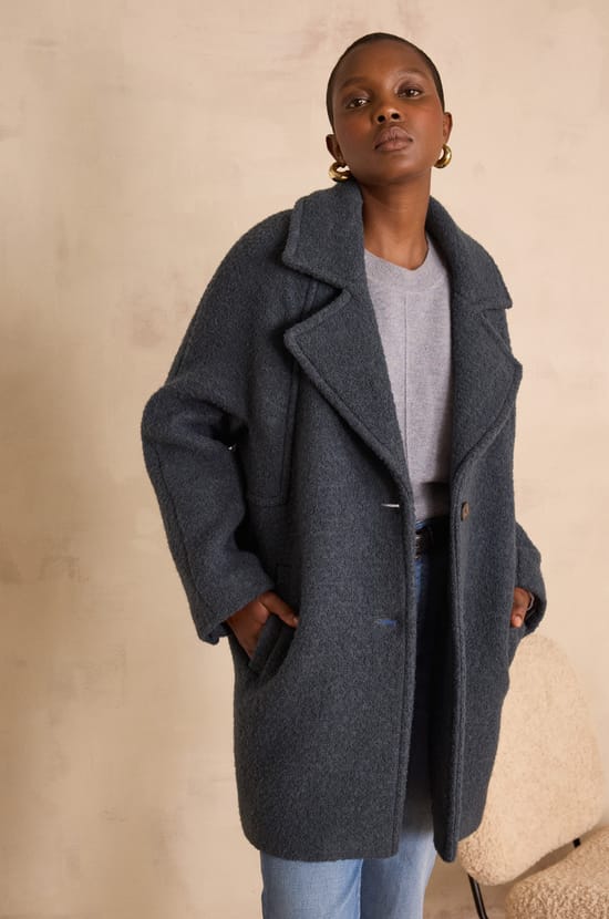 Manteau ASSIA en laine effet bouclette;${refinementColor}