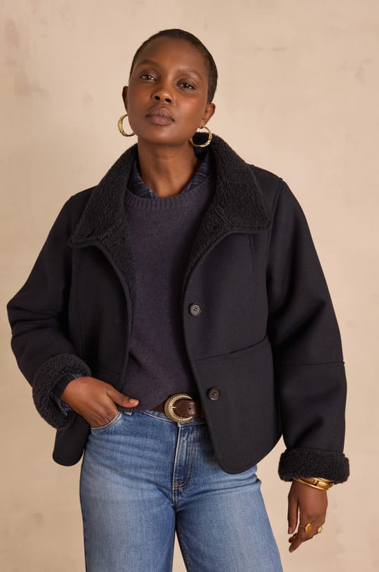DEBBIE faux shearling coat;${refinementColor}