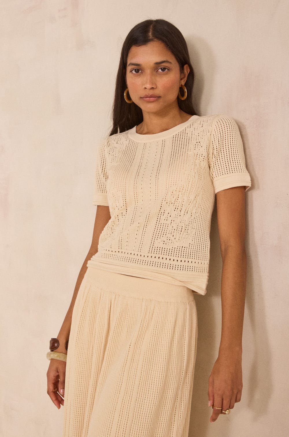 Crocheted mesh skirt 100% cotton OSLO;${refinementColor}