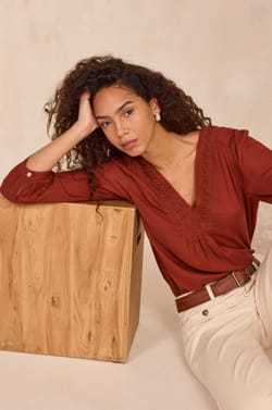 Wide cropped cotton blend pants MAE;${refinementColor}