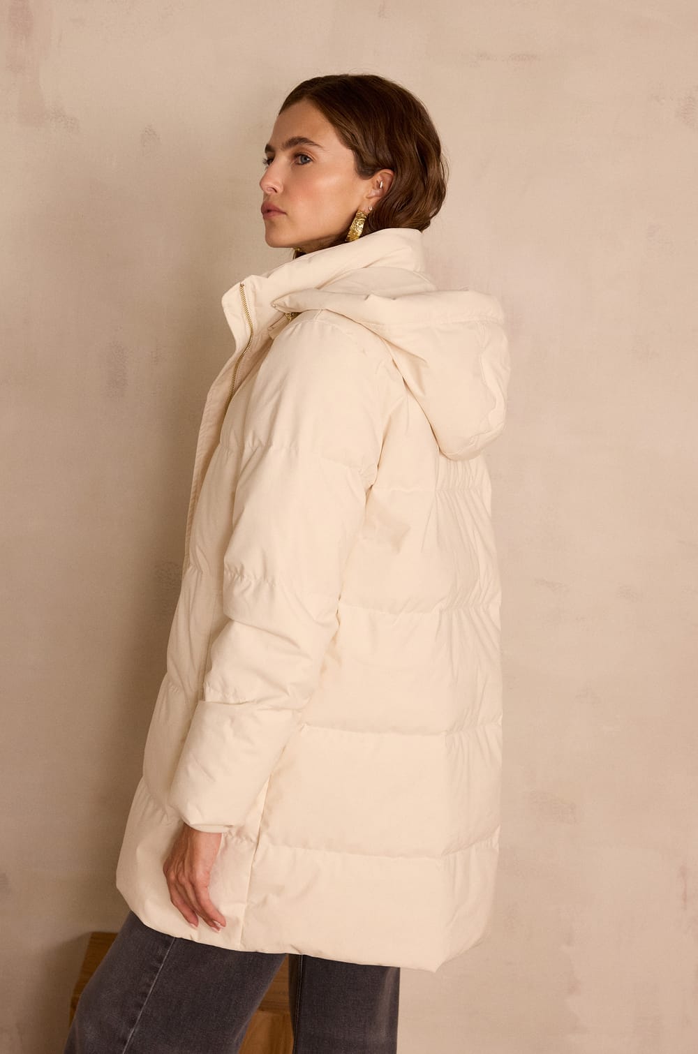 DINA mid-length puffer jacket;${refinementColor}