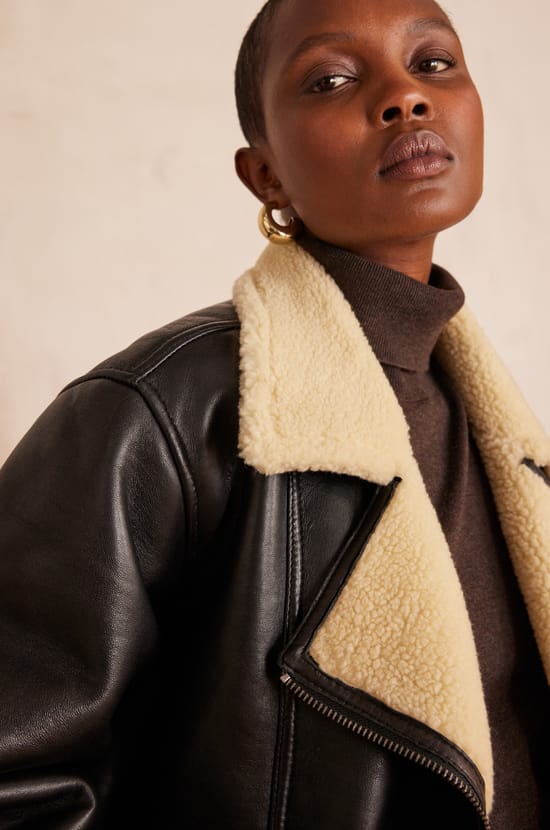 Blouson en cuir FOLIO;${refinementColor}