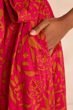 PALMA printed cotton straight dress;${refinementColor}