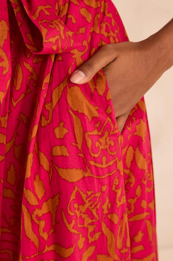 PALMA printed cotton straight dress;${refinementColor}