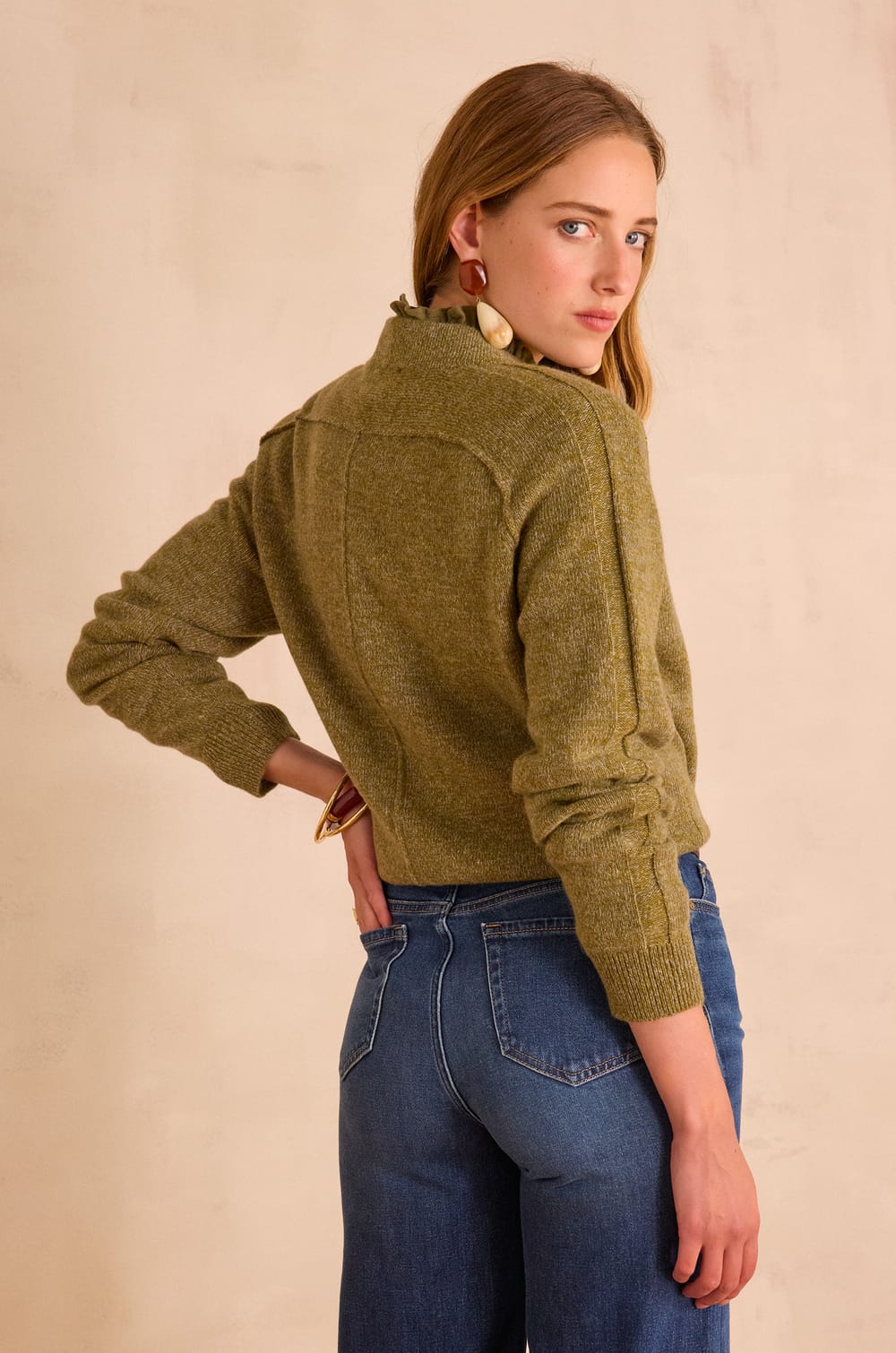 Melierter Pullover CLINTON aus 100% Wolle;${refinementColor}