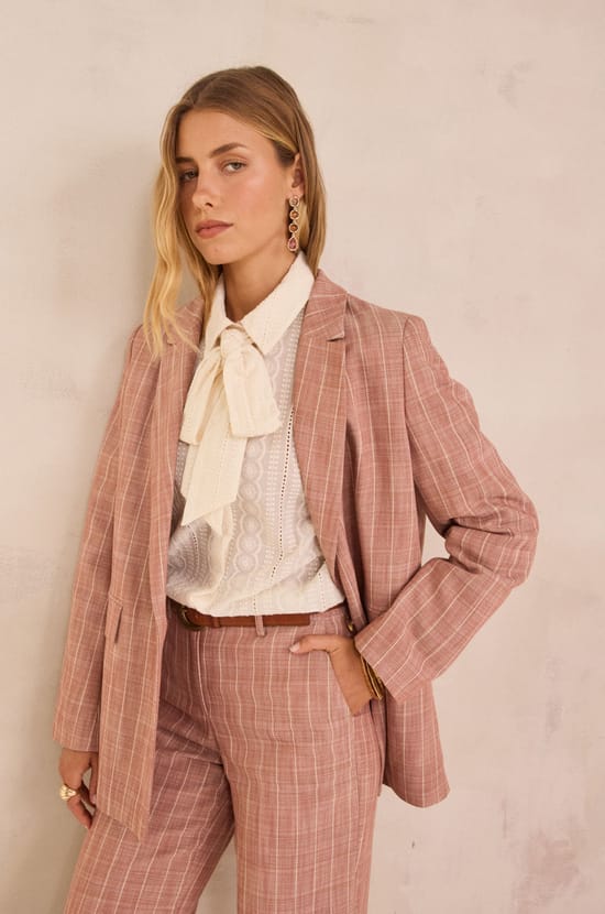 NELIA striped blazer;${refinementColor}