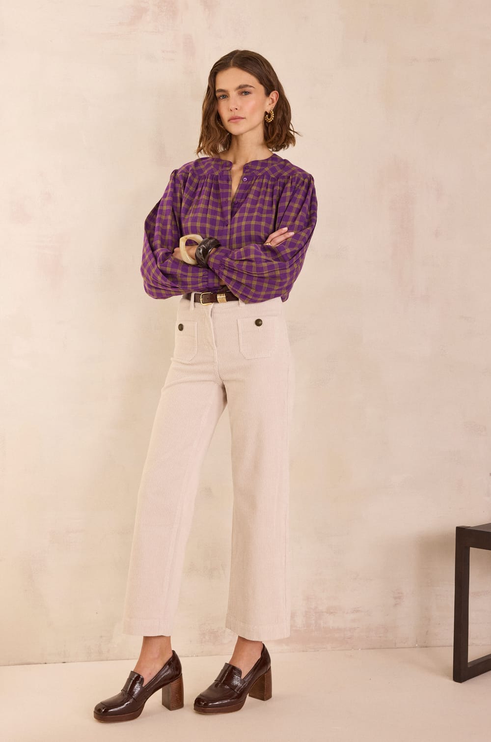 MAE wide corduroy trousers;${refinementColor}