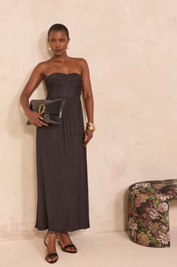 Long strapless wrap dress PASSION;${refinementColor}