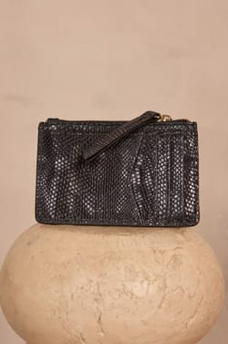 VALENTIN python effect leather card holder;${refinementColor}