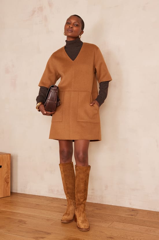 Short wool dress ROSARIO;${refinementColor}