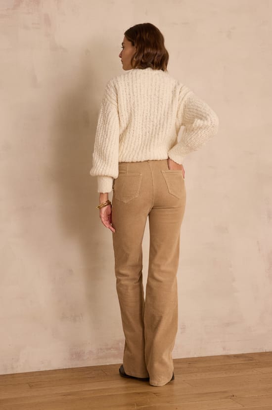 NINON flare trousers in velvet;${refinementColor}