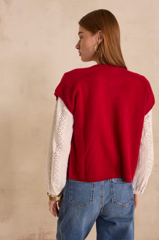 Sleeveless cashmere sweater ARTHUR;${refinementColor}