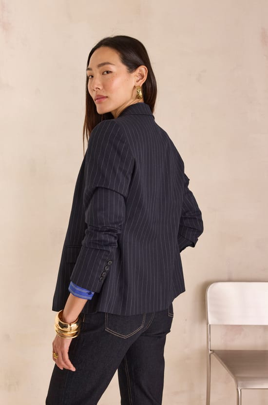 SIMONE striped blazer;${refinementColor}