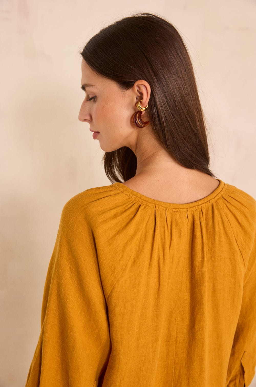 Straight linen dress BLINNY BIS;${refinementColor}