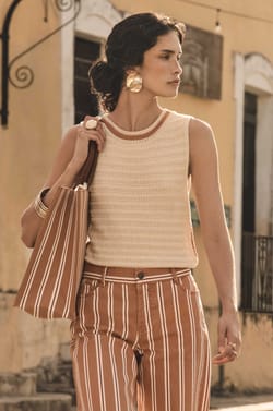 Pavana cotton sleeveless sweater;${refinementColor}