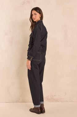 SOLENE mixed cotton denim jacket;${refinementColor}