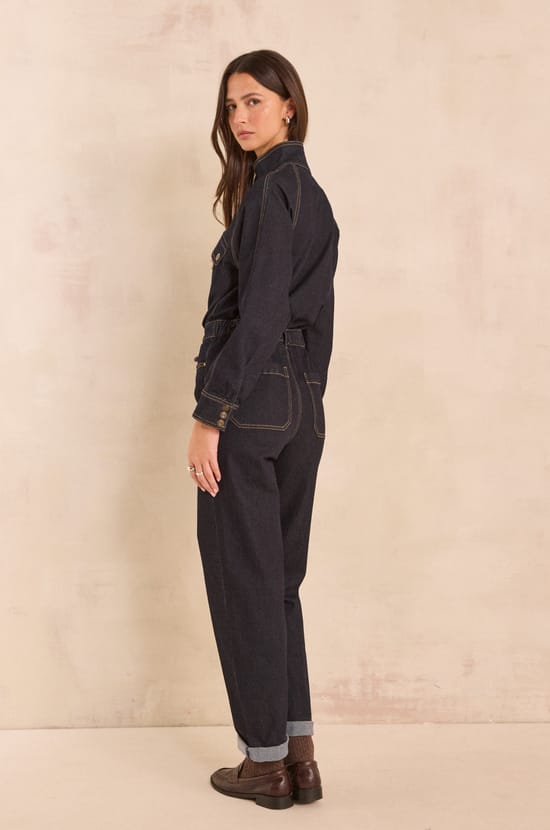 SOLENE mixed cotton denim jacket;${refinementColor}