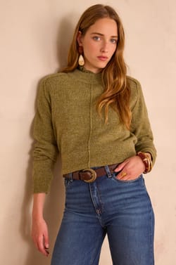 CLINTON mottled jumper in 100% wool;${refinementColor}