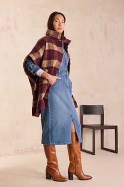DOLLY Checked Cape Coat;${refinementColor}