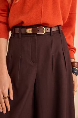 Daisy pleated wide-leg trousers;${refinementColor}