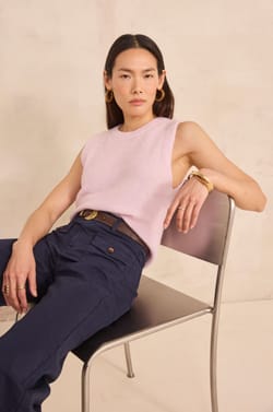 PERRY sleeveless sweater;${refinementColor}