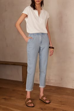 Pantalon chino SABIL en coton;${refinementColor}