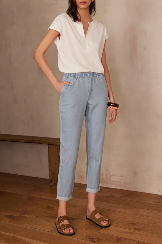 Pantalon chino SABIL en coton;${refinementColor}