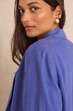 NELIA linen blend tailored jacket;${refinementColor}