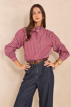 Striped cotton blouse MARISSA;${refinementColor}