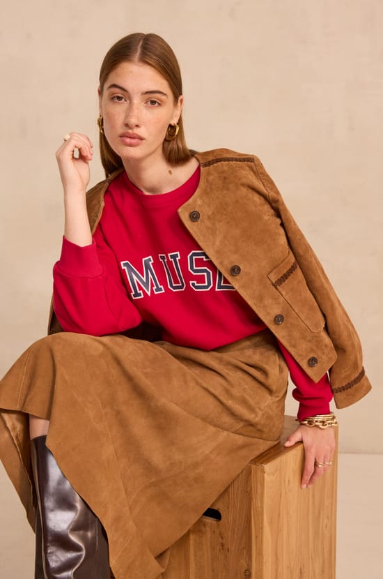 MUSE cotton blend sweatshirt;${refinementColor}