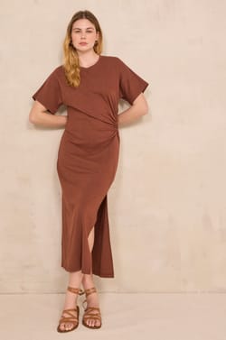 Robe slim en coton m&eacute;lang&eacute; BRISBANE;${refinementColor}