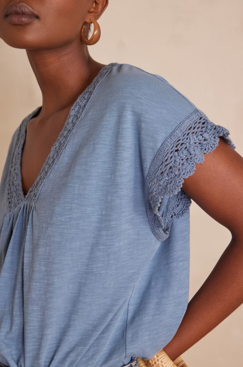 FLORIE cotton T-shirt;${refinementColor}