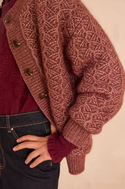 COSMO cardigan in mohair and wool;${refinementColor}