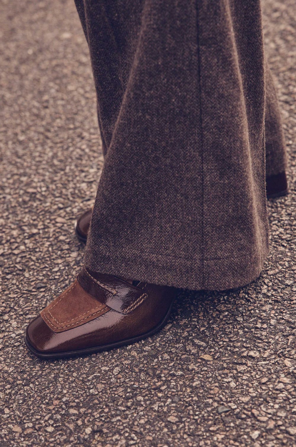 Leather heeled loafers OPHELIE;${refinementColor}