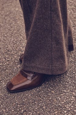 Leather heeled loafers OPHELIE;${refinementColor}