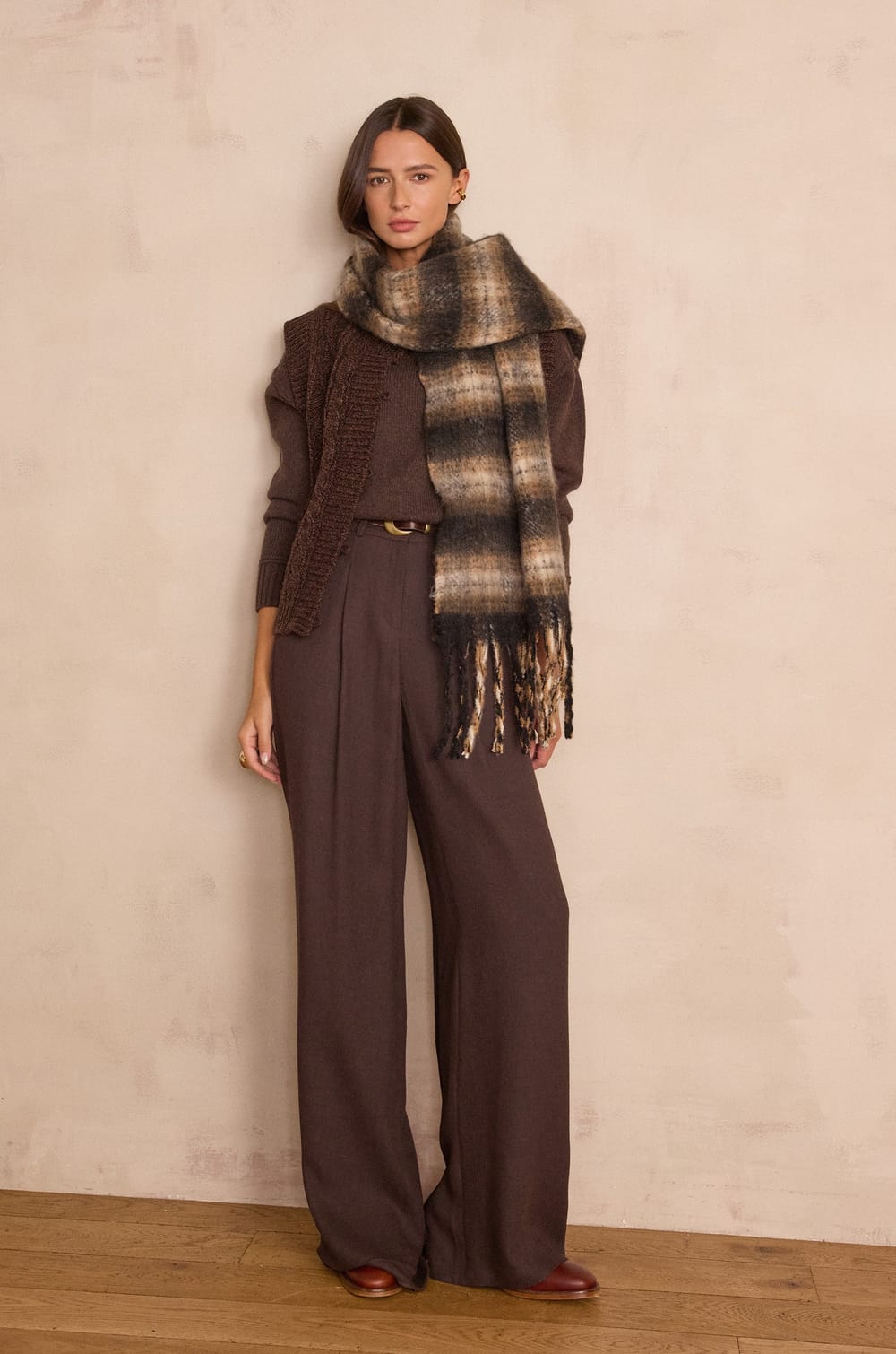 THEODORE checked scarf;${refinementColor}