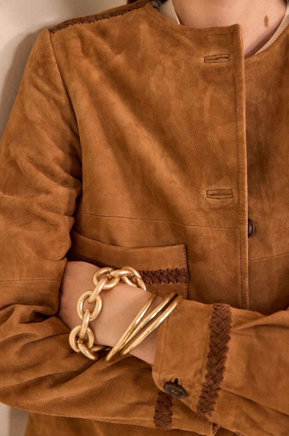 Veste &agrave; manches longues en su&egrave;de BETTY;${refinementColor}
