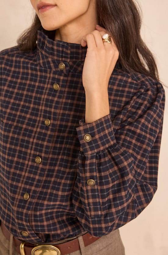 DENISE checkered blouse;${refinementColor}